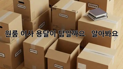 원룸 이사, 용달이 답일까요? 🤔  알아봐요!